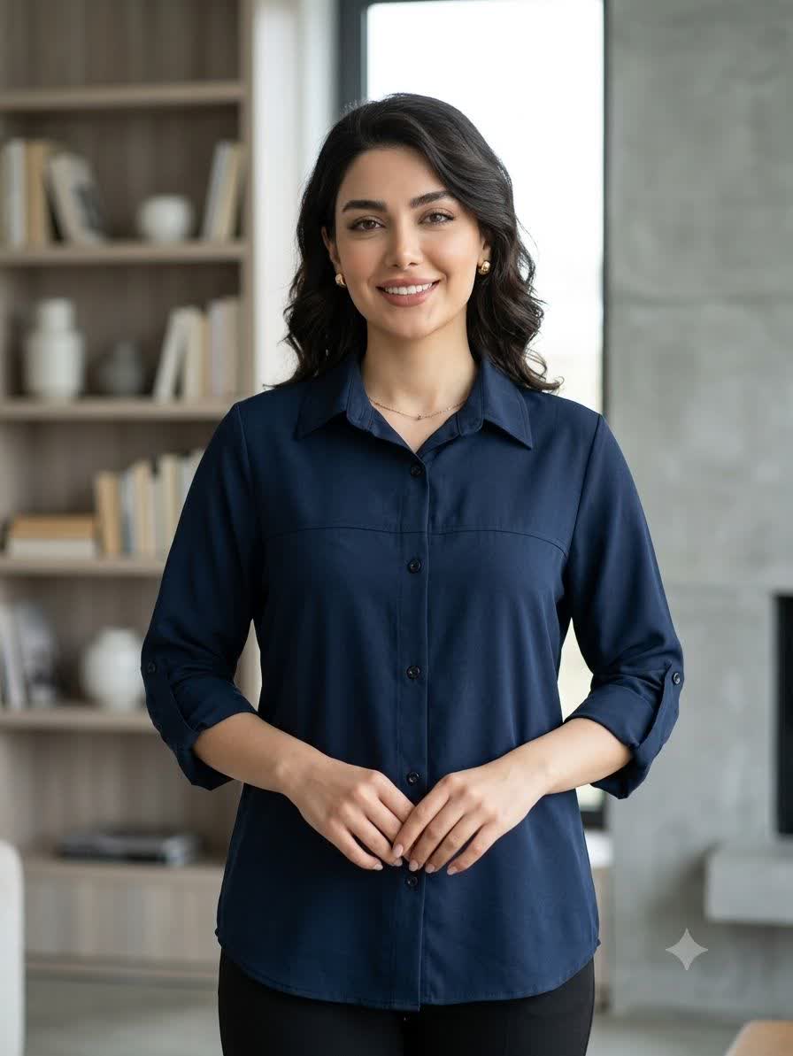 شومیز مانتویی پری سیلک ریزشی